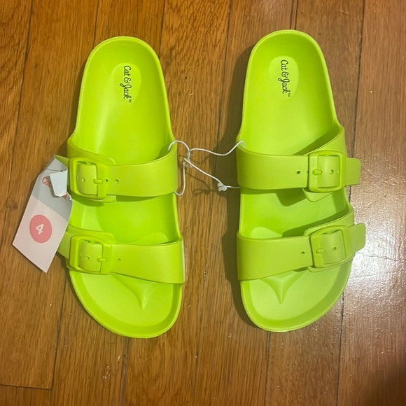 Cat & Jack Shoes Nwt Cat Jack Lime Green Rubber Sandals Poshmark